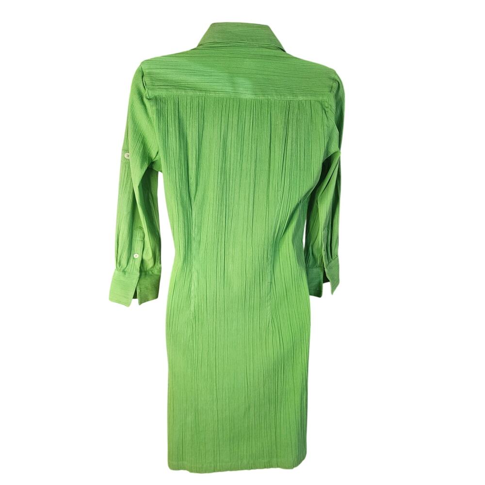 Tootsies Lime Green Shirt Dress Sz XS Front Pockets Button Up Above the Knee - Picture 4 of 8